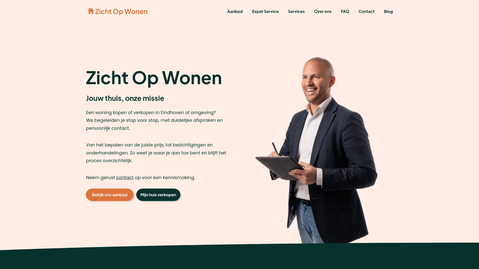 Website van Zicht Op Wonen, gemaakt door Obbio