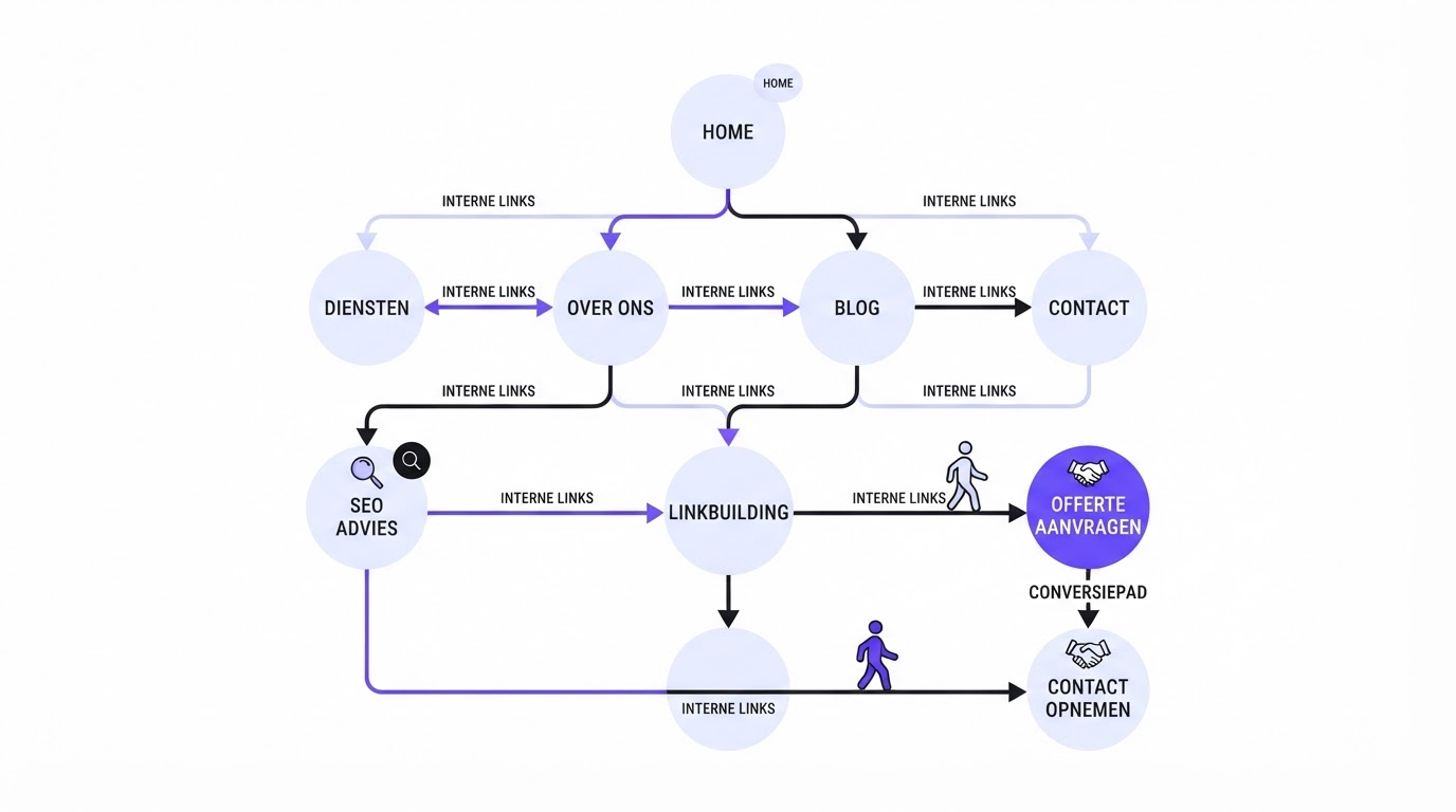 Interne links en conversiepaden in een SEO-website